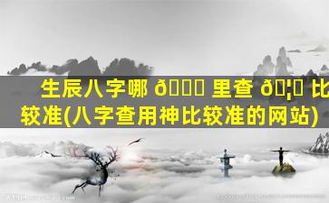 生辰八字哪 🐞 里查 🦈 比较准(八字查用神比较准的网站)